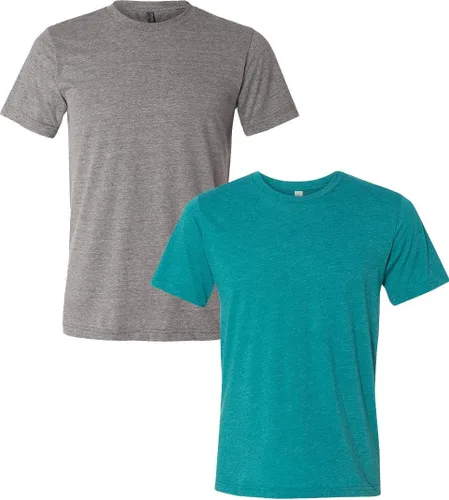 Vista 187 de Bella Canvas 3413c para hombre (1) Triblend verde + (1) Triblend rojo