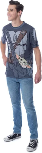 Vista 4 de Star Wars - Camisa de disfraz para hombre con mando mandaloriano