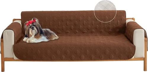 Vista 14 de Qubjus Funda de sofá de 2 plazas Revesible para sofá de 2 cojines, lavable, protector de muebles con correas elásticas para perros, mascotas, niños