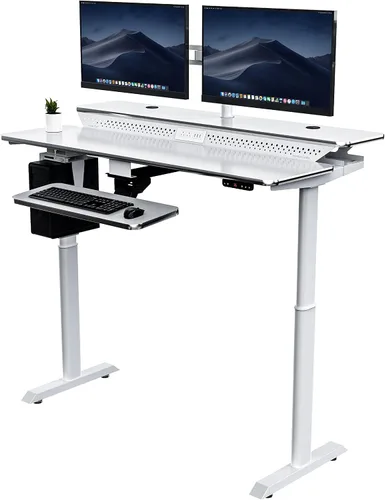 Vista 13 de VERSADESK Escritorio eléctrico de pie de 48 pulgadas, escritorio de pie ajustable en altura de grado comercial, escritorio ergonómico para negro
