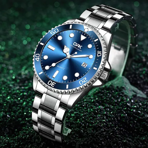 Vista 4 de TPSOUM Wrist Watch for Men, Fashion Designed Analog Quartz Men's Watch with Calenda Display, Glow in The Dark Classic Gent's Watch with Stainless