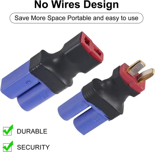Vista 3 de 4 unids EC5 a T-Plug Deans Estilo Macho Hembra RC Adaptador EC5 Macho a T-Plug Hembra, EC5 Hembra a T-Plug Macho para RC Lipo Batería
