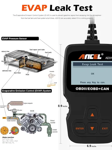 Vista 5 de ANCEL AD310 Escáner universal clásico mejorado OBD II, Lector de códigos de errores para motor de auto, Herramienta de escaneo de diagnósticos CAN
