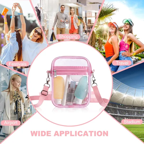 Vista 7 de Clear Crossbody Bag, Stadium Approved Clear Purse Bag With Adjustable Shoulder Strap, Messenger Bags
