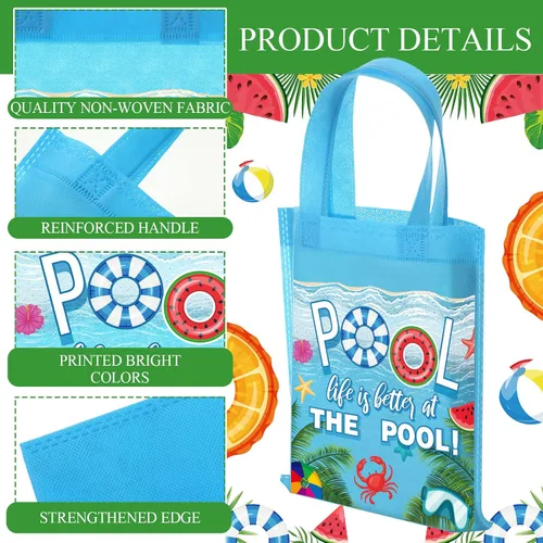 Vista 4 de 24 bolsas de regalo de fiesta de piscina de verano, bolsas de regalo de pelota de playa, bolsas de golosinas, suministros de decoración de fiesta