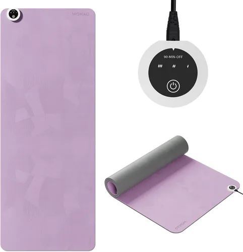 Vista 7 de Esterilla de yoga de calefacción con sistema de calentamiento rápido, tapete antideslizante extra grande de 72 x 27 pulgadas, material de doble capa