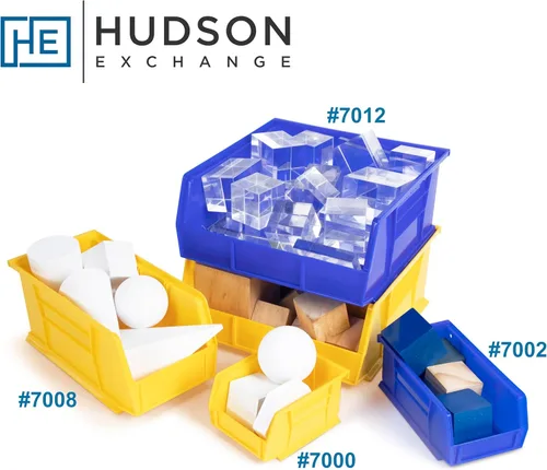 Vista 5 de HE HUDSON EXCHANGE Cubo de almacenamiento apilable de plástico de 11" x 5.5" x 5", amarillo