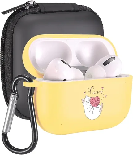 Vista 32 de Funda de mariposas rosas para AirPods Pro con llavero, diseño de animales lindos funda protectora de TPU suave compatible con AirPods Pro Charging