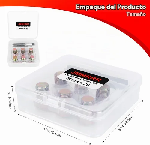Vista 4 de Kit de reparación de roscas para tapón de drenaje de aceite M13 x 1.25 mm, herramienta de roscado de tornillos de cárter de aceite, kit