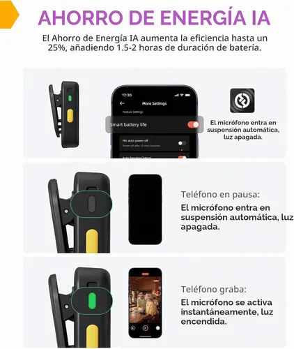 Vista 7 de Hollyland Lark A2 Solo (1TX+1USBC RX) Micrófono inalámbrico para iPhone