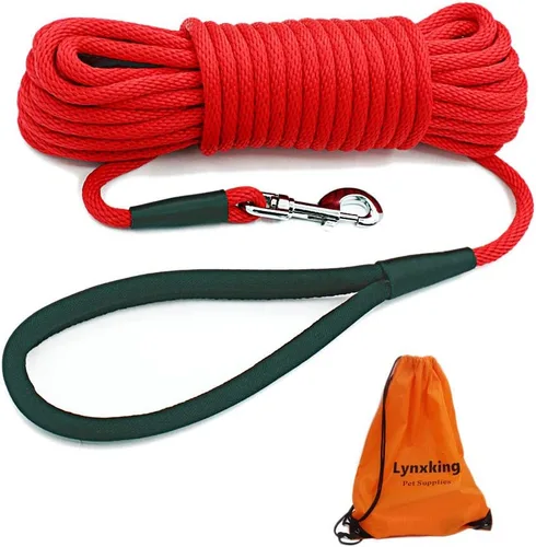 Vista 11 de Lynxking - Correa de control para perros - Correa larga de adiestramiento para perros - Línea de seguimiento con asa cómoda - Cuerda para cachorros