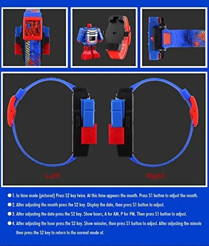 Vista 5 de vigoroso reloj digital Pu de Transformers Bumblebee Dibujos animados reloj de pulsera para niños y niñas.