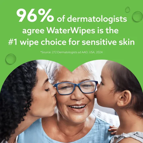 Vista 7 de WaterWipes Toallitas Sensibles+ Impulso Hidratante, 3-En-1 Limpia, Cuida, Hidrata, 99% de Agua con Aloe Vera, Toallitas para Bebé Sin Perfume