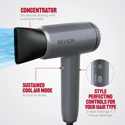 Vista 4 de REVLON PowerMove - Secador de pelo, ligero con rendimiento de calidad de salón, secado más rápido alimentado por motor BLDC avanzado