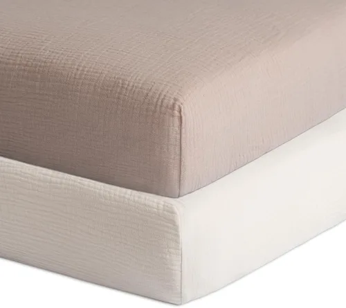 Vista 19 de Meracorallo Sábana bajera de muselina para cuna, 100% algodón, 28 x 52 pulgadas, suave y transpirable, para colchones estándar de cuna y niños