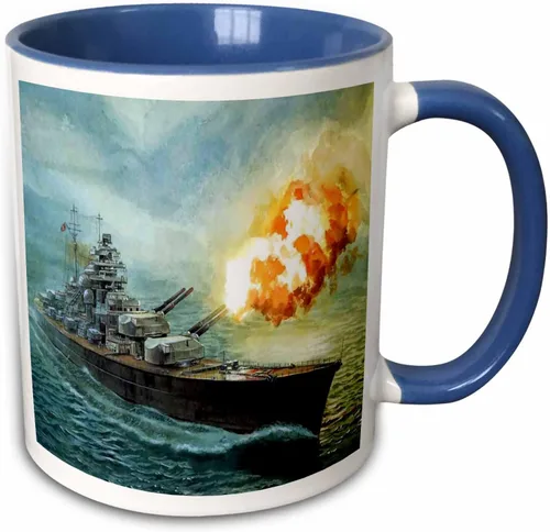 Vista 8 de 3dRose Painting Of Battleship Bismark.jpg 11oz Two-Tone Black Mug