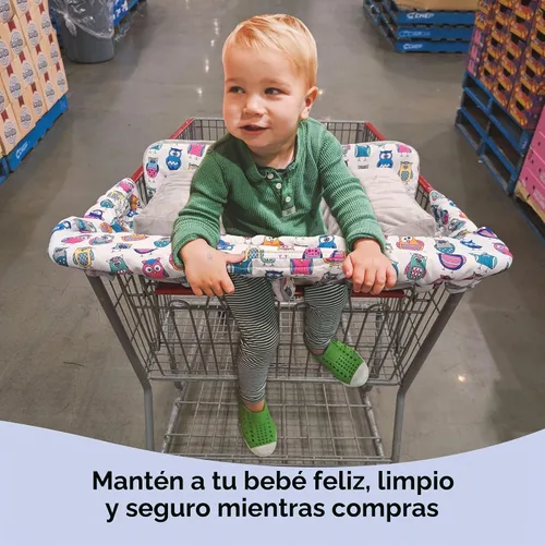 Vista 2 de Suessie Funda para carrito de compras y funda para silla alta con almohada de apoyo de cojín (búhos con cojín)