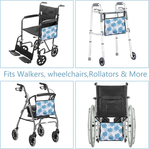 Vista 2 de Foley - Fundas para bolsas de catéter para sillas de ruedas, soporte para bolsa de catéter con bolsillo de almacenamiento, fundas para bolsas