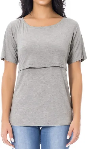Vista 6 de Smallshow - Camisetas de mujer para maternidad, manga corta prendas de lactancia