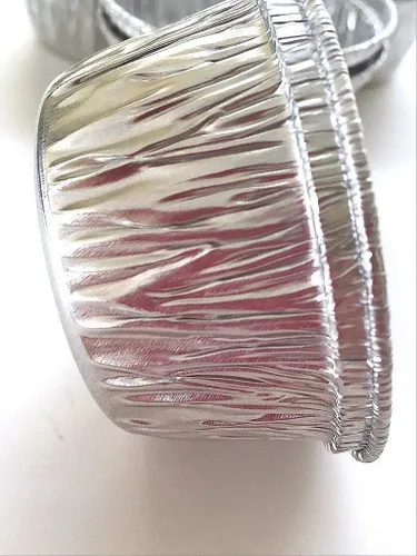 Vista 3 de 100 tazas de papel de aluminio para magdalenas para magdalenas de 4 onzas con tapas desechables