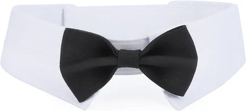Vista 29 de Collar de corbatín negro para gato Segarty, lindo esmoquin para cachorros con corbatín para perros con collar blanco ajustable hecho a mano