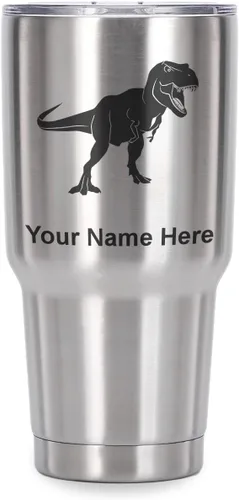 Vista 41 de LaserGram Vaso aislado al vacío de 20 onzas, dinosaurio Tiranosaurio Rex, grabado personalizado incluido (negro)
