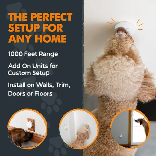 Vista 7 de Mighty Paw Smart Dog Bell 2.0 Timbre inalámbrico para puerta de perro para entrenamiento de orinal - Campana de entrenamiento para cachorros