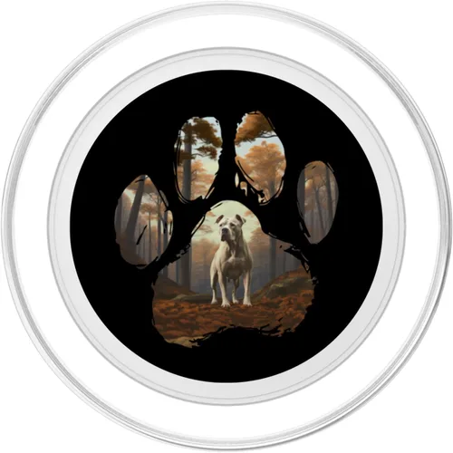 Vista 2 de Dogo Argentino Mountain Paw Design Dog Mom Dad PopSockets MagSafe PopGrip for iPhone
