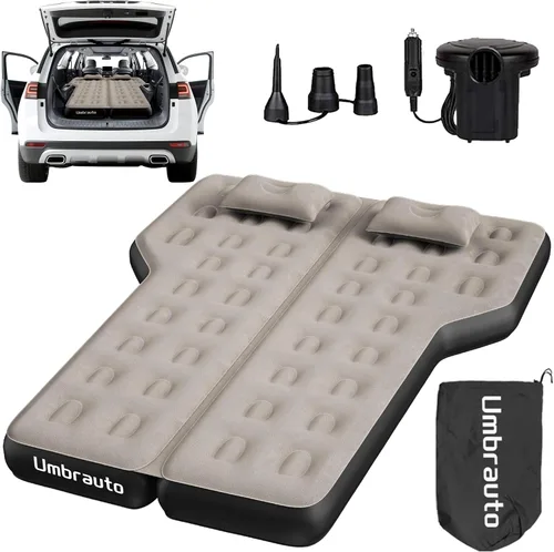 Vista 9 de Umbrauto colchón de aire para SUV para acampar en el coche, colchón de aire impermeable e inflable rápidamente con bomba eléctrica, se adapta a