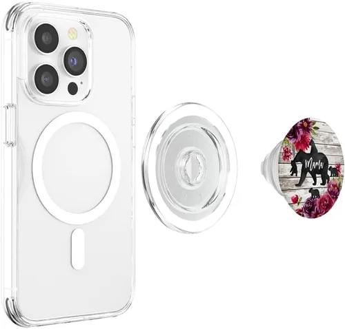 Vista 4 de Mama Bear Four Baby Cubs - PopSockets PopSockets de madera rústica de granero burdeos PopSockets PopGrip: agarre intercambiable para teléfonos