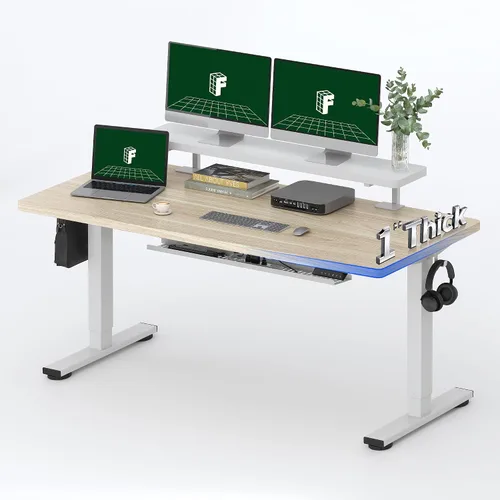 Vista 13 de FLEXISPOT Escritorio Eléctrico de Pie de Una Pieza, 40 x 24 Pulgadas Escritorio Ajustable con Superficie Sin Costuras, Controlador de Memoria