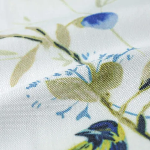 Vista 6 de VOGOL Mantel rectangular de lino lavable, resistente a las manchas y a las arrugas, estampado floral y de pájaros, mesa decorativa para mesa
