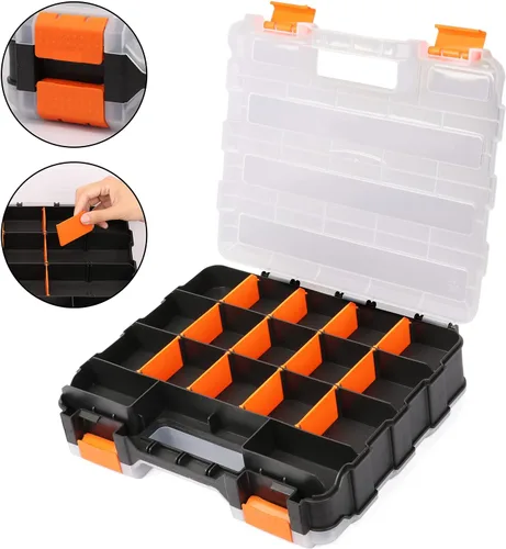 Vista 3 de EMENTOL Organizador de herramientas de doble cara con polímero resistente a los impactos y separadores de plástico extraíbles personalizables