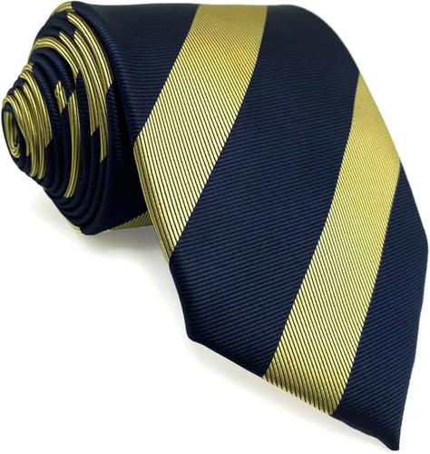 Vista 7 de S&W SHLAX&WING Corbata para hombres Lazos a rayas verde, amarillo y azul para trajes de negocios