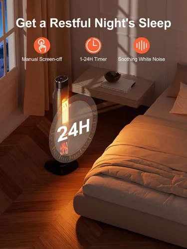 Vista 5 de Uthfy Calentador de espacio de 32 pulgadas para habitación grande, calentadores eléctricos portátiles de torre de 1500 W para uso en interiores