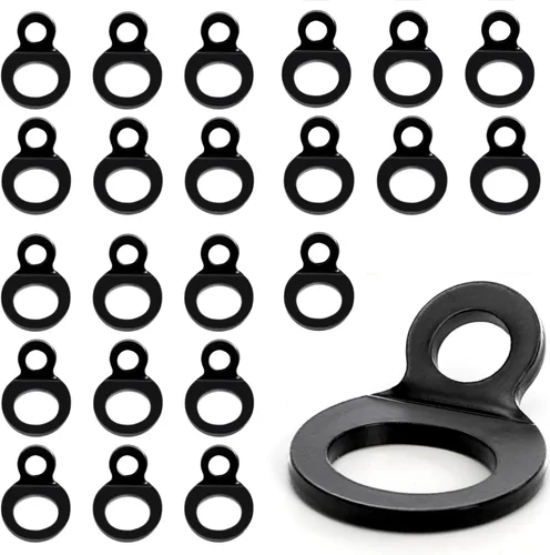 Vista 4 de Covzoe Paquete de 20 anillos de correa de amarre, anillo de amarre de acero inoxidable para montaje en el garaje, ganchos de anclaje para motocross