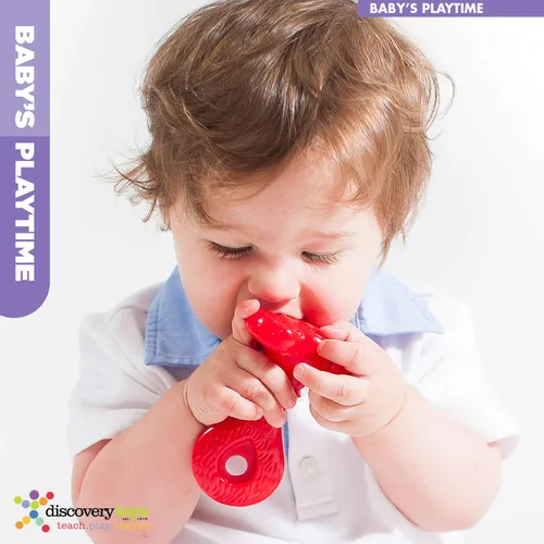 Vista 3 de Discovery Toys Super Yummy - Mordedor 5 perillas de dentición para bebés, bebés y niños pequeños, juguete calmante para la dentición sin BPA desde