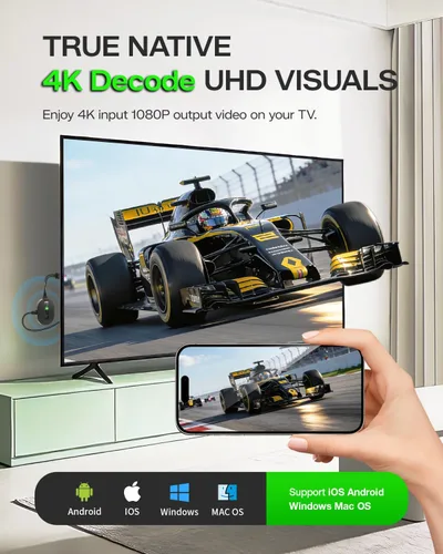 Vista 3 de AIMIBO Adaptador de pantalla inalámbrico iOS 4K Plug & Play de doble banda