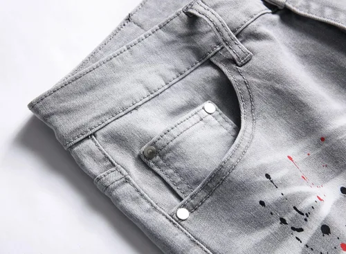 Vista 3 de AITITIA Jeans elásticos rasgados de ajuste regular para hombre