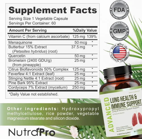 Vista 6 de Suplemento de apoyo inmunológico y salud pulmonar – Limpieza y desintoxicación pulmonar con vitaminas inmunitarias para mejores pulmones, defensa