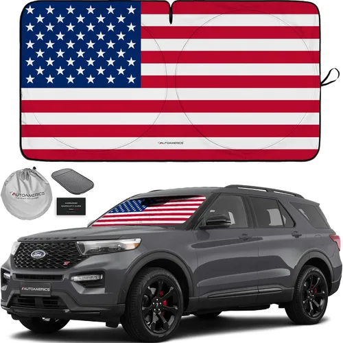 Vista 45 de Parasol de Parabrisas de Una Pieza - Parasol Cromado Líquido Plegable para Ventana Delantera de Auto para Carros SUV Camión - Protector Visor
