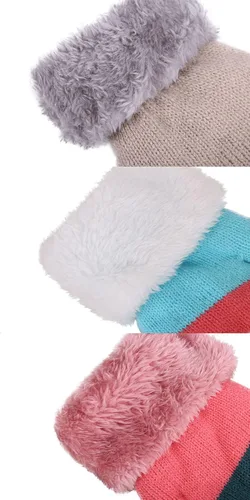 Vista 7 de Arctic Paw 3 pares de guantes de invierno con forro de sherpa para niños y niñas