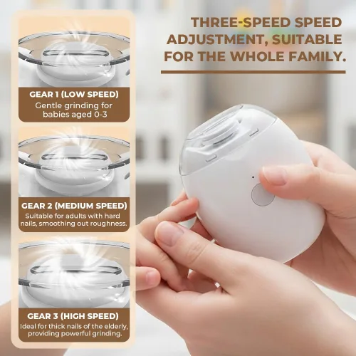 Vista 4 de Cortaúñas eléctrico automático 2026 Molinillo de uñas recargable por USB con luz LED Herramienta silenciosa de cuidado de uñas de 3 velocidades