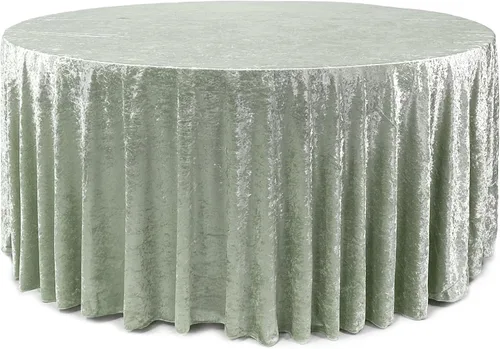 Vista 9 de YOUR CHAIR COVERS - Mantel redondo de terciopelo aplastado de 120 pulgadas para mesas redondas de 5 pies - Negro