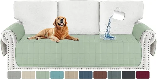 Vista 15 de MAXIJIN Funda de silla impermeable lavable para perros, funda de asiento acolchada para sillón con bolsillos laterales, protector de muebles Negro