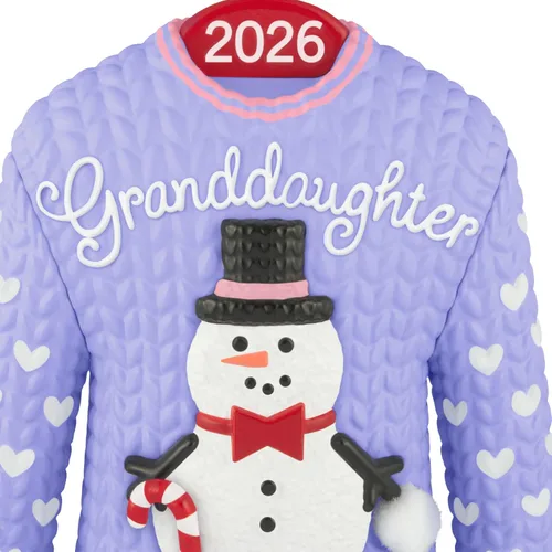 Vista 5 de Hallmark Keepsake Adorno de Navidad (suéter de muñeco de nieve nieta 2026)