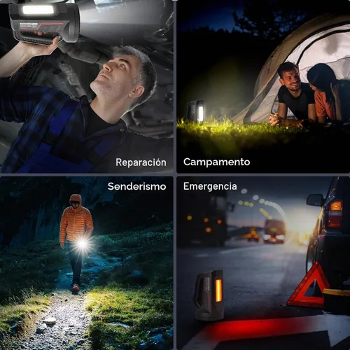 Vista 7 de Linterna LED recargable, linterna de camping portátil de 4800 mAh, 7 modos de luz e impermeable, proyector de mano súper brillante para emergencias