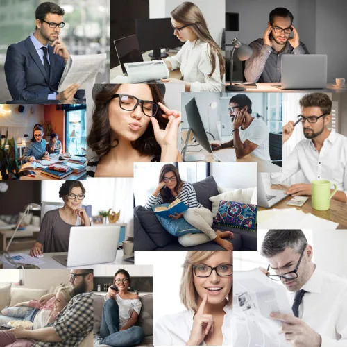 Vista 3 de Paquete de 2 gafas de lectura progresivas con enfoque múltiple de 3 potencias, sin línea