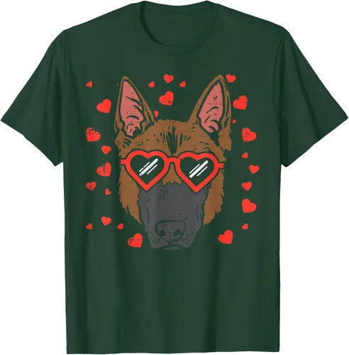 Vista 100 de Camiseta de regalo para perro con cara de pastor alemán, Negro, S