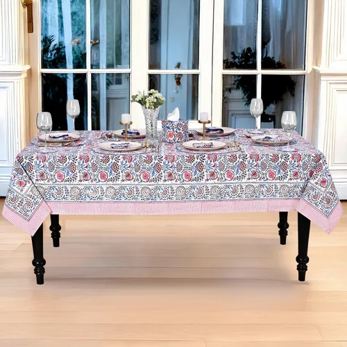 Vista 272 de Ridhi Mantel cuadrado con estampado de bloques de mano de caléndula ámbar